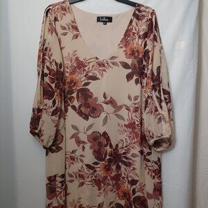 LULUS SHIFTING DEARS BEIGE FLORAL MINI DRESS